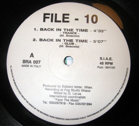 File-10 – Back In The Time (Vinil 12", Brainstorm – BRA 010) {Trance, Hardcore, Techno} "1993" -  [22/02/23] R-174711
