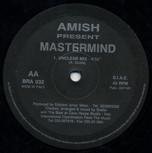 Amish – Mastermind (Vinil 12", Brainstorm – BRA 032) {Techno, Hard Trance} "1994" - [22/02/23] R-766811