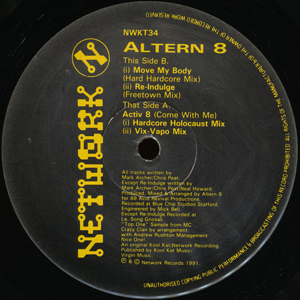 Altern 8 ‎– Activ 8 (Come With Me) (12'' Vinil, 1991) 320K  -[06/09/2023]- Vinil66