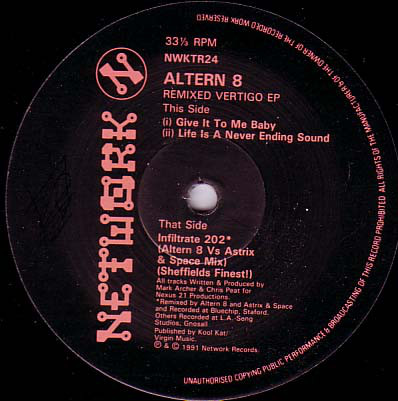 Altern 8 ‎– Remixed Vertigo EP (12'' Vinil, 1991) 320K  -[06/09/2023]- Vinil69