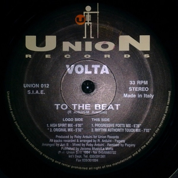 Volta - To The Beat (1994, 12'' Vinil Union Records – UNION 012) Vinil83