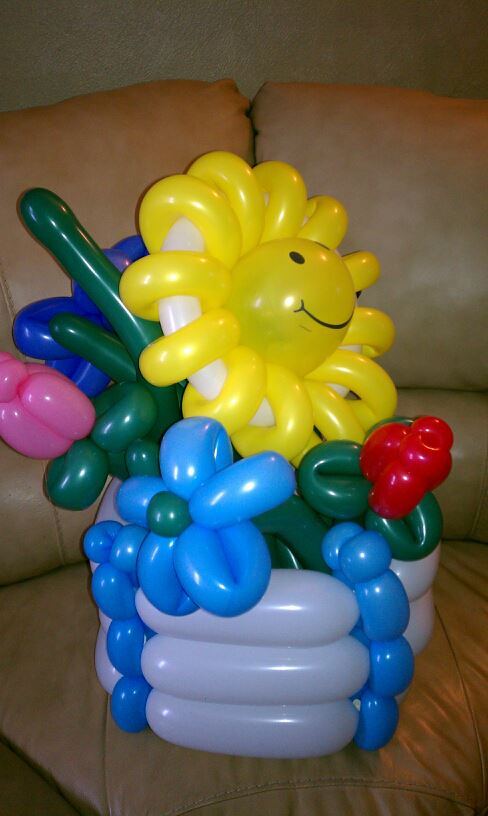 another balloon basket of flowers I did today Smiley10