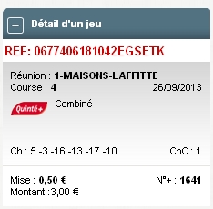 26/09/2013 --- MAISONS-LAFFITTE --- R1C4 --- Mise 12 € => Gains 0 € Screen83