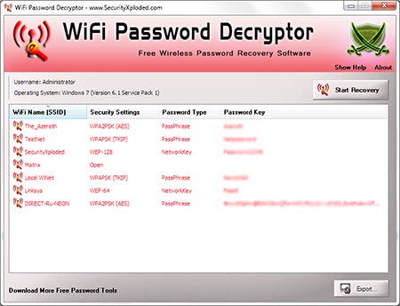 Recuperare password dimenticate del proprio modem wi-fi - WiFi Password Decryptor Wifipa11