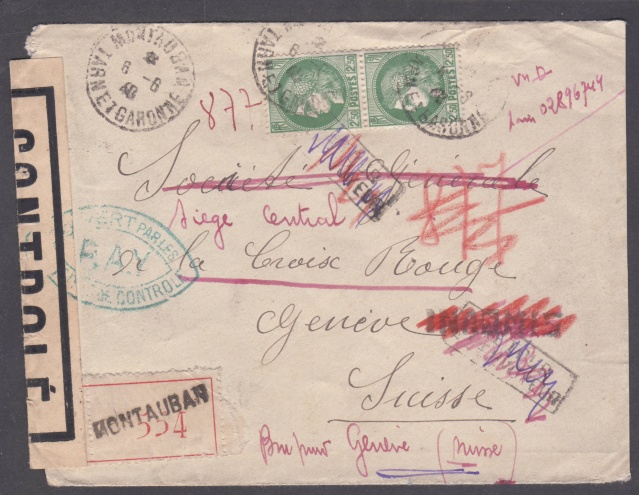 Lettre de Montauban du 06 juin 1940 arrivée au CICR de Genève le 18 mai 1945!! _1f_0012