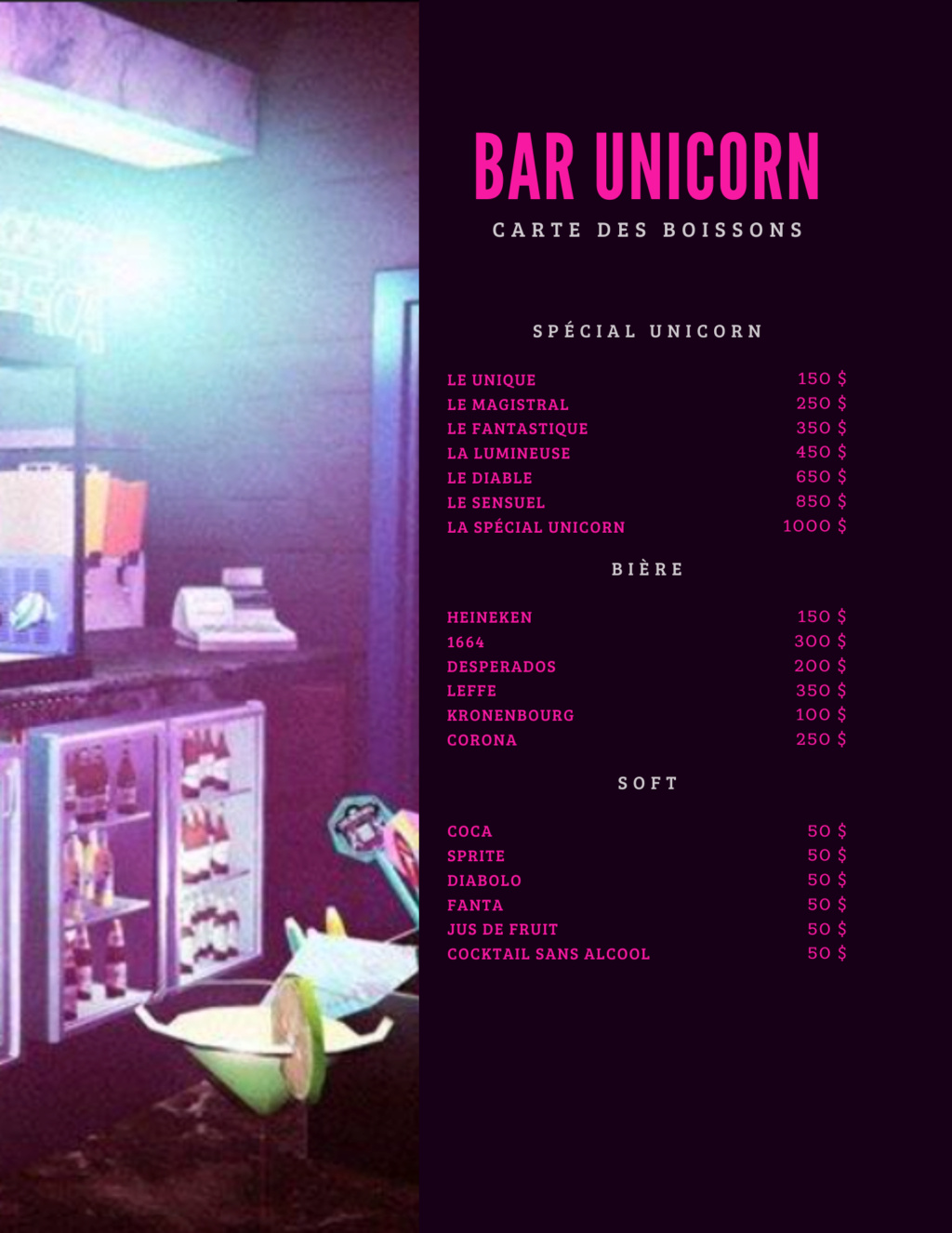 [ Refusée ] Présentation de reprise du vanilla Unicorn Bar_211