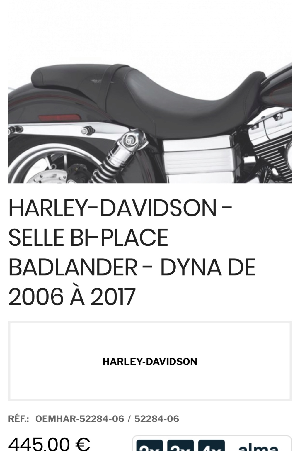 Selle BADLANDER Harley pour DYNA [VENDUE] F2895210