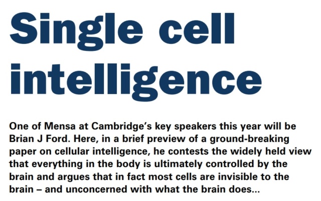 Intelligent cells, a trillion times more complex than anyone has understood: By evolution, or design? Single10