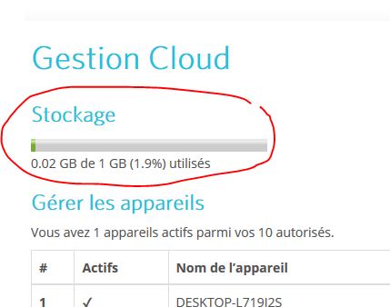 Problème de synchronisation et stockage bibliothèque cloud nouvelle version 4.2 Captur56