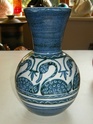 Scandinavian vase with swans -  Bjorre Norsk Keramik, Norway, 1945-1951 Dscn8715