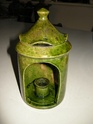 Green glazed candleholder - Continental - Belgium?  Dscn8835