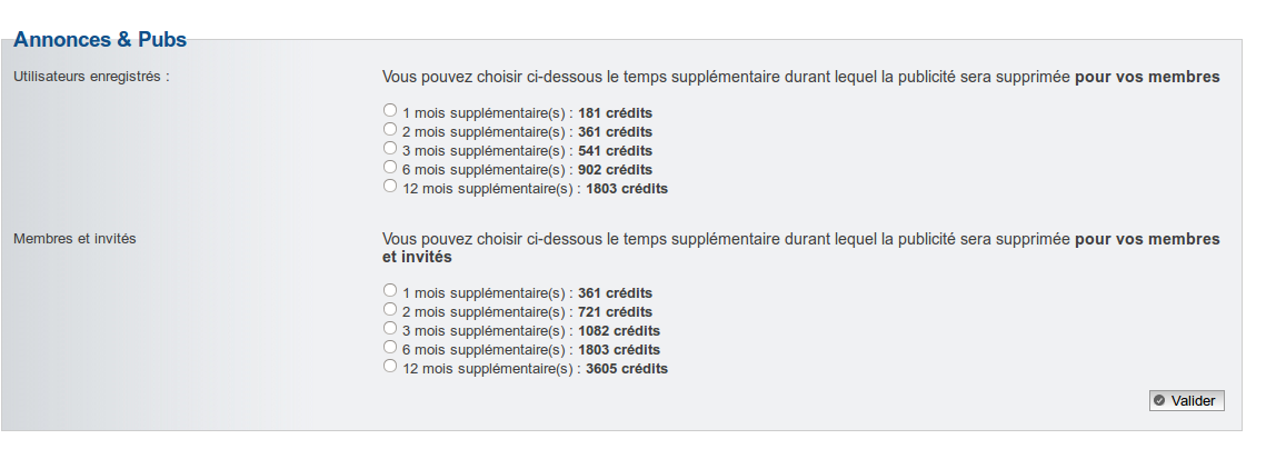 Prix des retraits des publicités Captur65