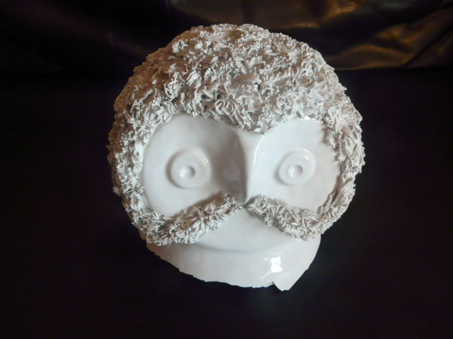 Wise old bird - Marie Henriette Bataille (Dour) owl figurine P1030116