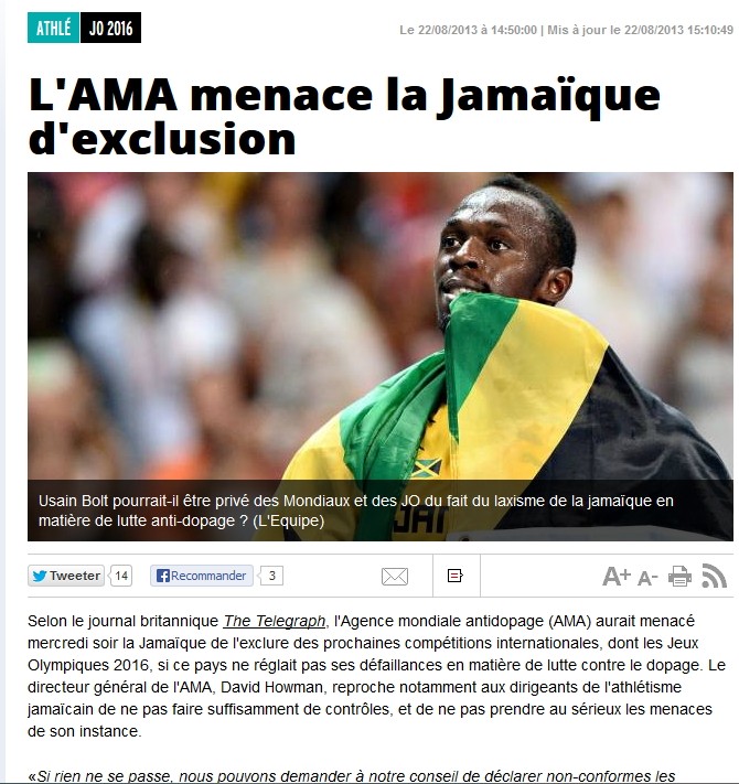 INFO ---)  L'AMA menace la Jamaïque d'exclusion des JO 2016 Jamaiq10