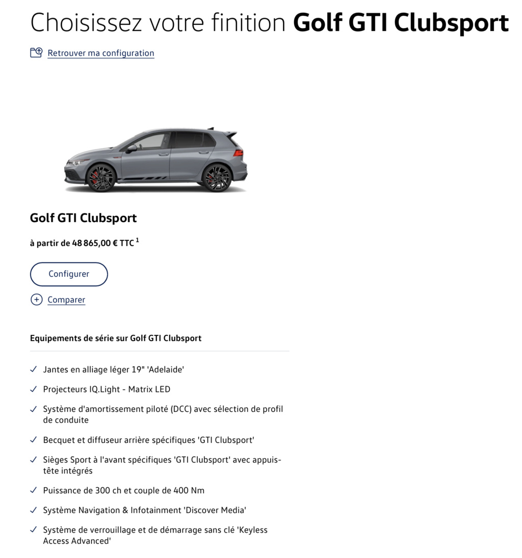 Golf GTI Clubsport OPF + GTI Clubsport 45 OPF (version commerciale) Sche1550