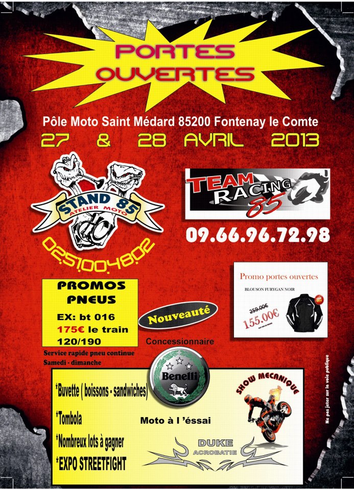 [SORTIES] Portes ouvertes pôle moto Fontenay le Comte ( Stand 85 et Team racing 85 ) 27 et 28 avril 2013 Portes10