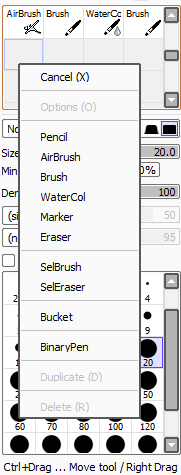 Créer un nouveau brush sur Paint tool SAI 0210