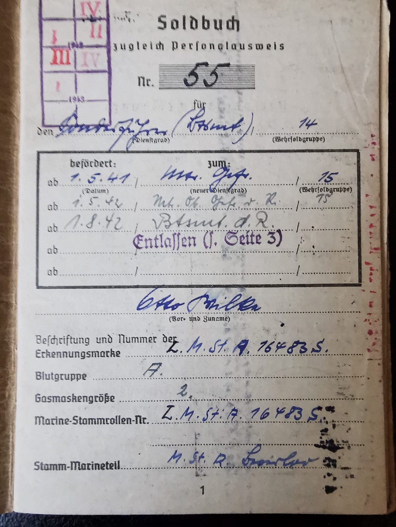 Soldbuch d'un Sonderführer MHA Kriegsmarine CALAIS Mha_ot12