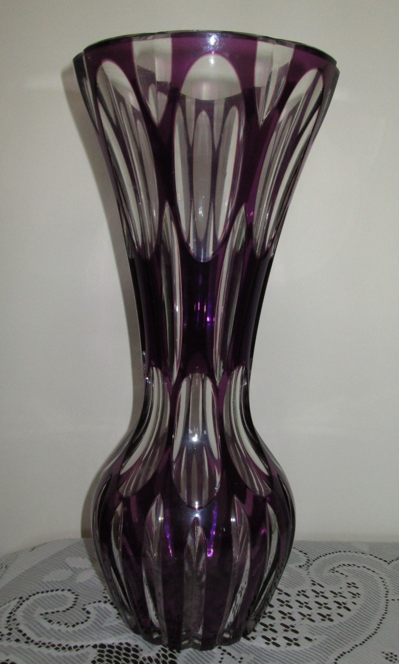 Clear and Amethyst Large Vase 1111