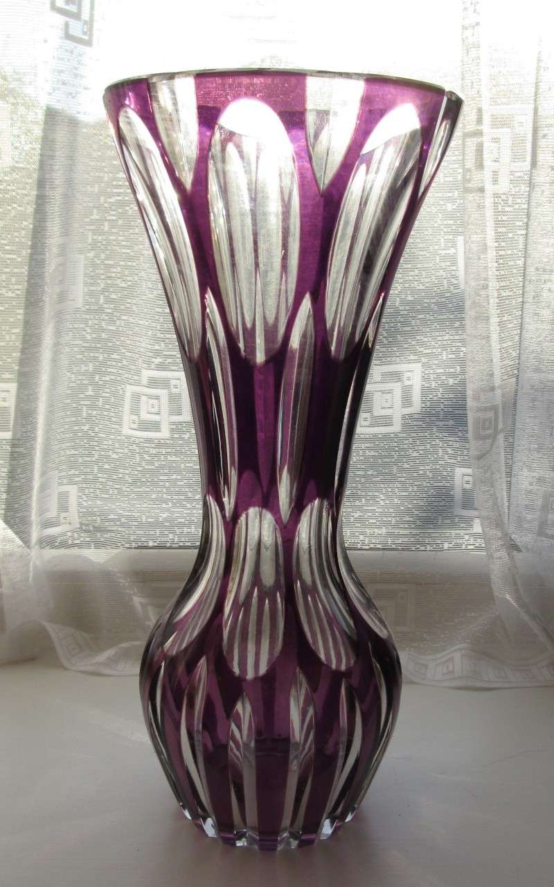 Clear and Amethyst Large Vase 1210