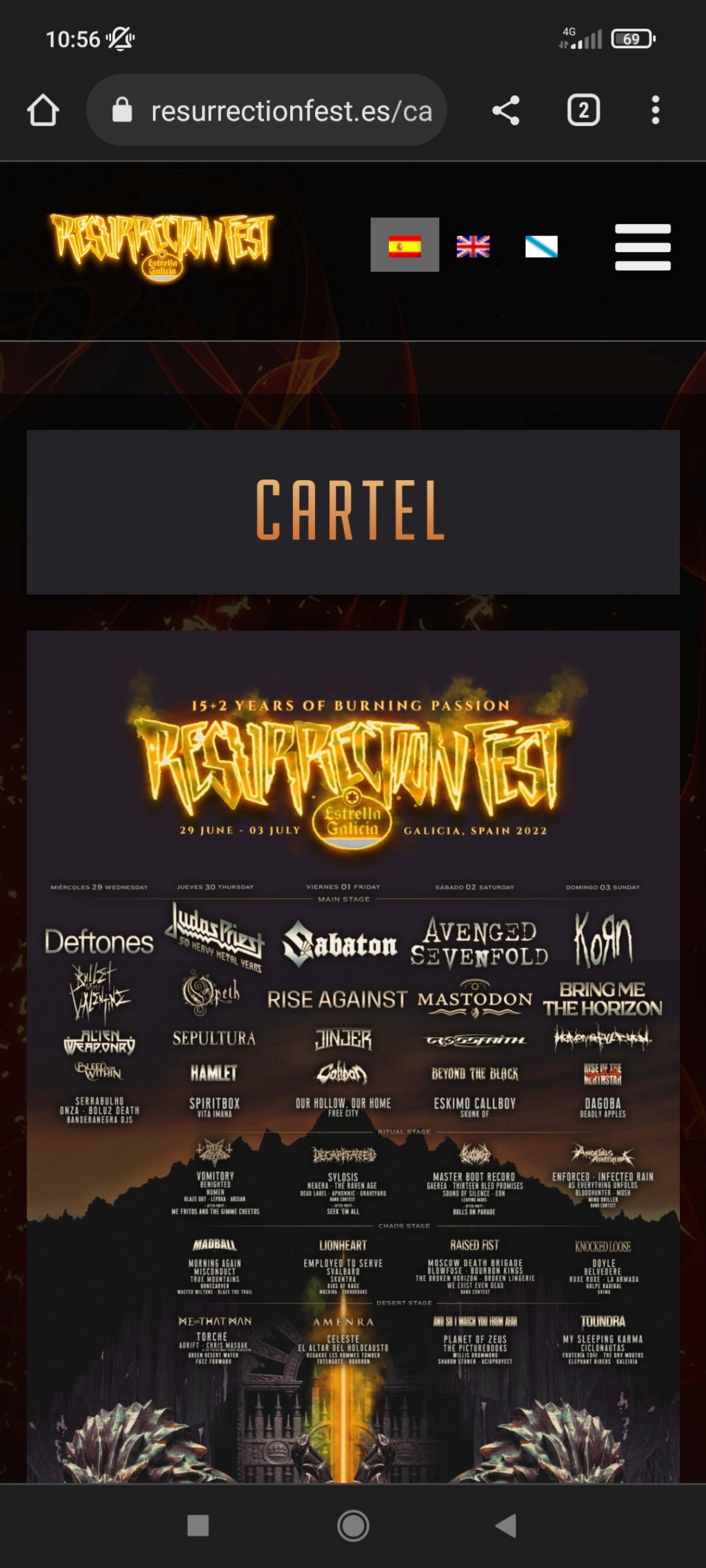 Resurrection Fest Estrella Galicia 2022. (29 - 3 Julio) Avenged Sevenfold, KoRn, Deftones, Sabaton y Bourbon! - Página 5 Screen10