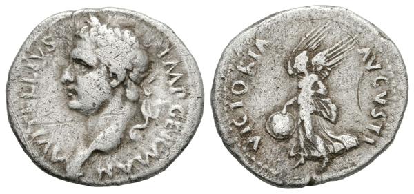 Denario de Vitelio. VICTORIA AVGVSTI. Victoria avanzando a izq. Lugdunum? Tarraco? 00-47-10