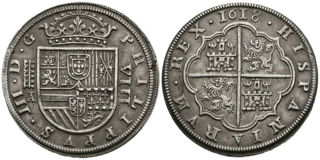 8 Reales del Real Ingenio de Segovia de 1618 Felipe10