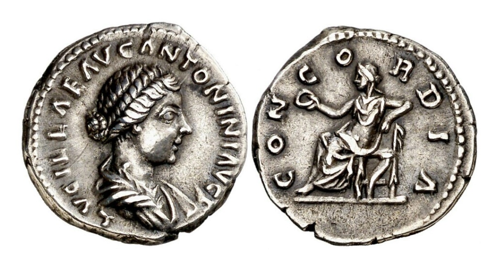 Denario de Lucila. CONCORDIA. Concordia sedente a izq. Roma. Img_2058