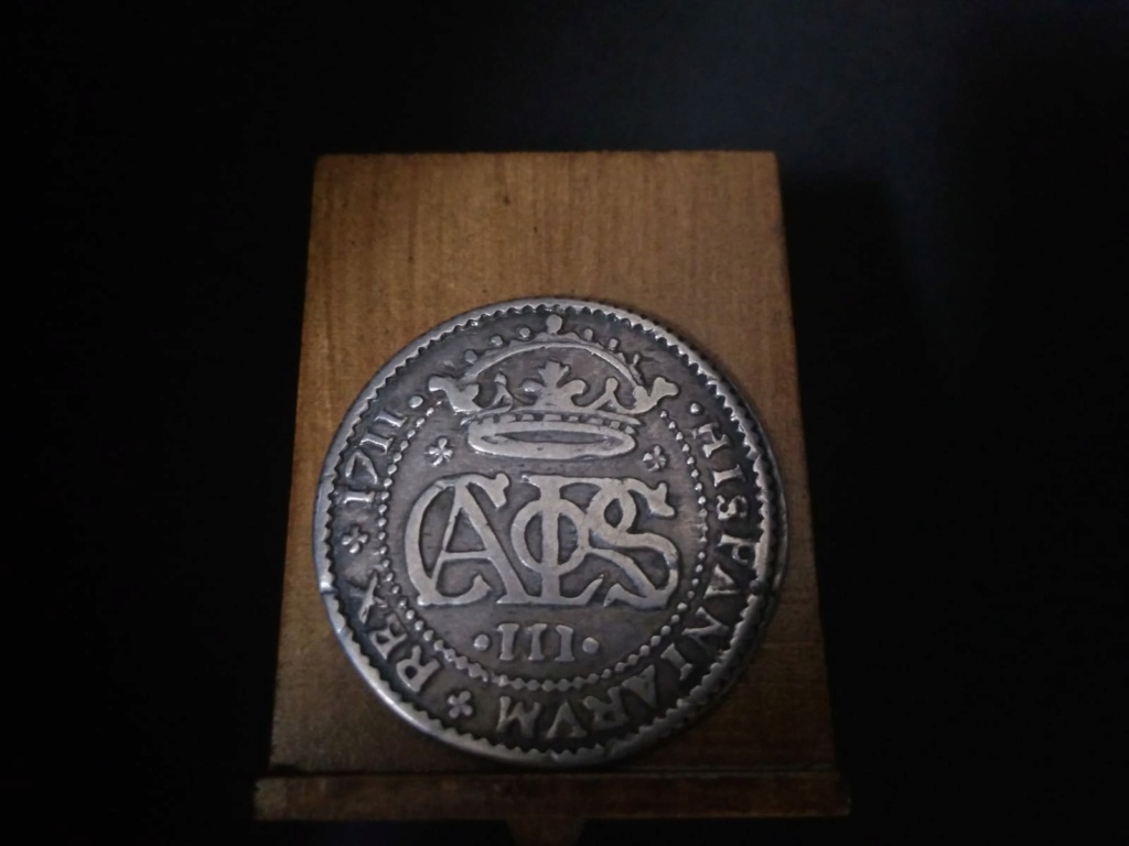 2 Reales de Carlos el Pretendiente, Barcelona, 1711 Proce10