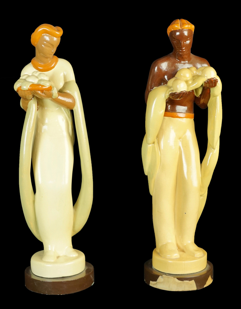 Pair of Pottery/Terra Cotta Figures Dsc04317
