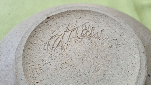 Stoneware Bowl with Stylised Horse and signed (illegible) Horse310