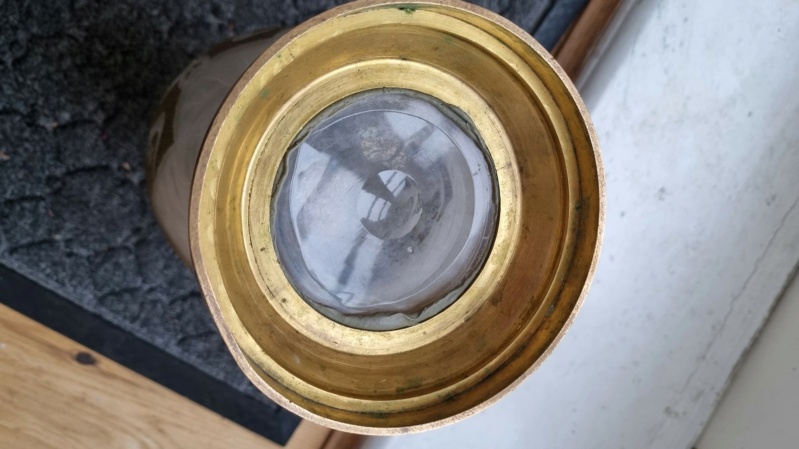 Brass Mounted Glass Vase/Urn Vaseb10