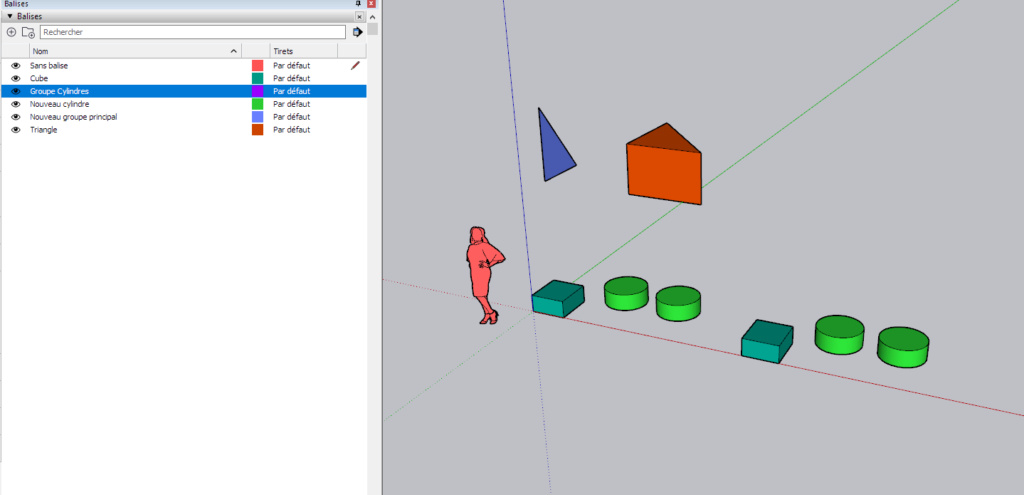  [ SKETCHUP généralité ] Calque et arborescence de groupe Captu108