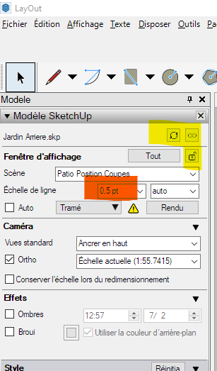  [ SKETCHUP Layout ] Freeze des options du modele Captur47