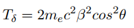 demonstration de la formule Tδ = 2mec2β2cos2θ Untitl10