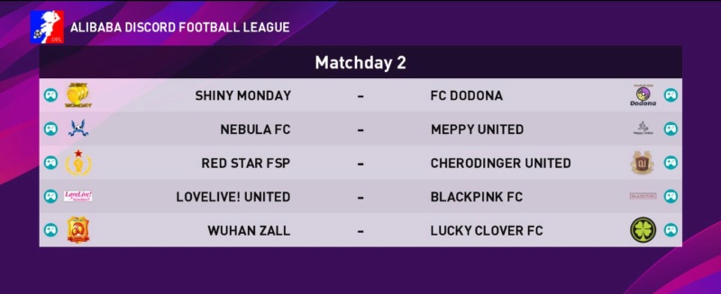 Alibaba Discord Football League Fixtures Week_210