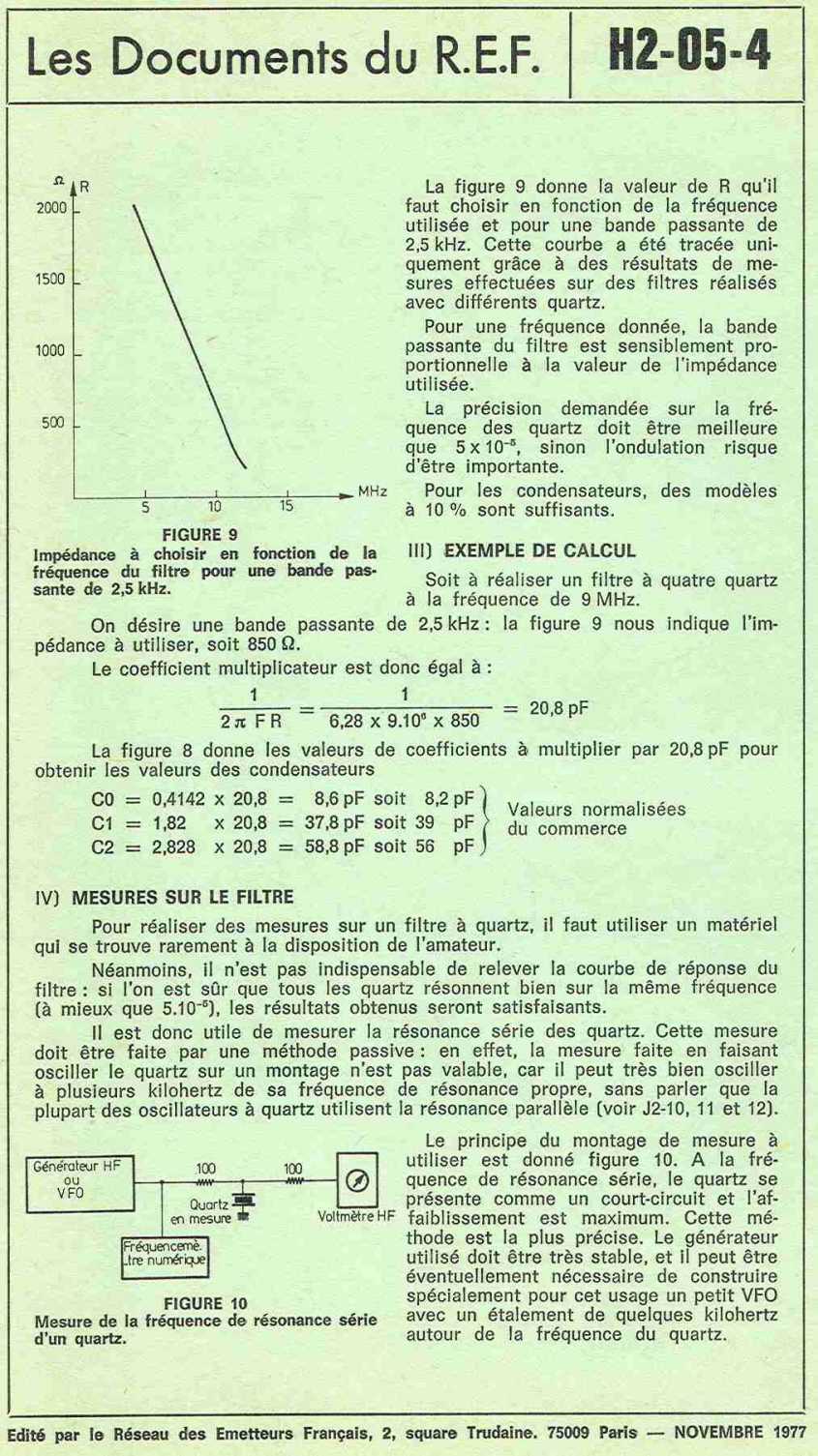 Vieux document REF sur les filtres à quartz . Intéressant Filtre13