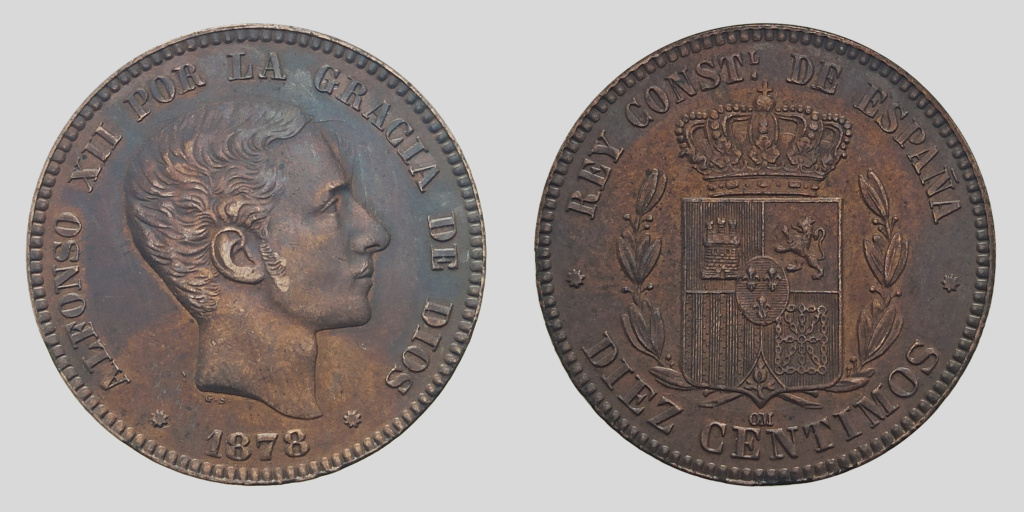 Alfonso XII. 10 céntimos de 1878 Alfons23