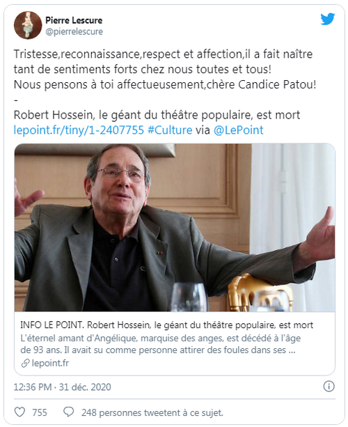 Pluie d'hommages pour Robert Hossein, « prince du théâtre populaire  0000_031