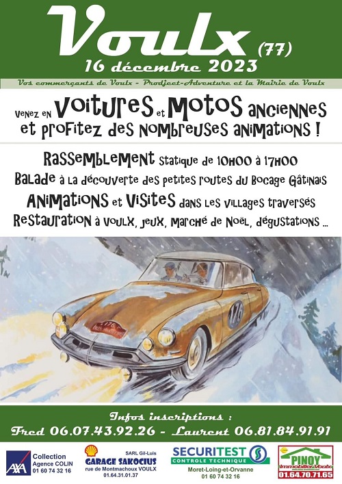 Rassemblement voitures et motos anciennes à Voulx (77) le 16 décembre 2023 40613810