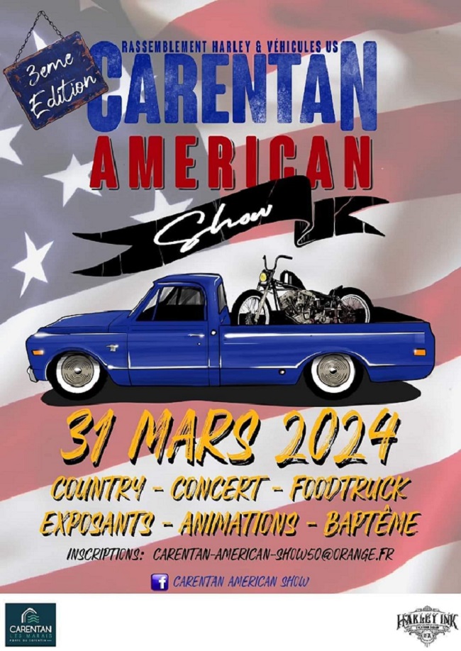 AMERICAN SHOW / Rassemblement Harley et véhicules US à Carentan (50) le 31 mars 2024 42044410