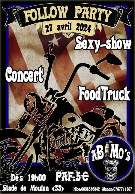 (33) FOLOW PARTY - RASSEMBLEMENT MOTOS / CONCERT - FOOD TRUCK au STADE DE MOUOLN, Le 27 avril 2024  42836210