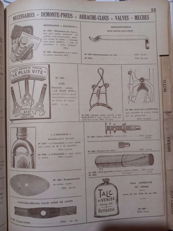 Pneus vendu en 1939 , Michelin,  dunlop, bergougnan,wolber, hutchinson et les accessoires de réparations  17059615