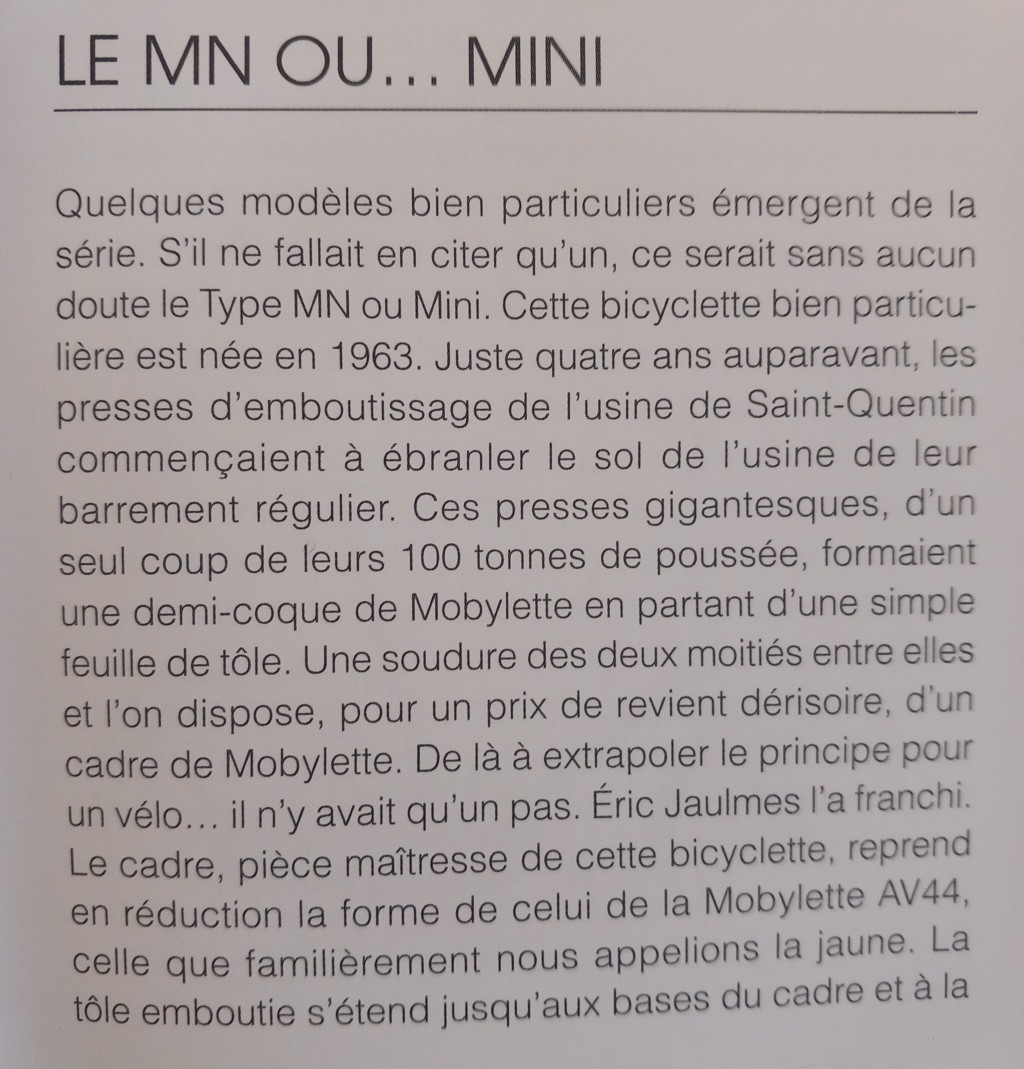 MOTOBECANE - Extrait du catalogue MOTOBECANE 1963 modèle MN enfant  20230383
