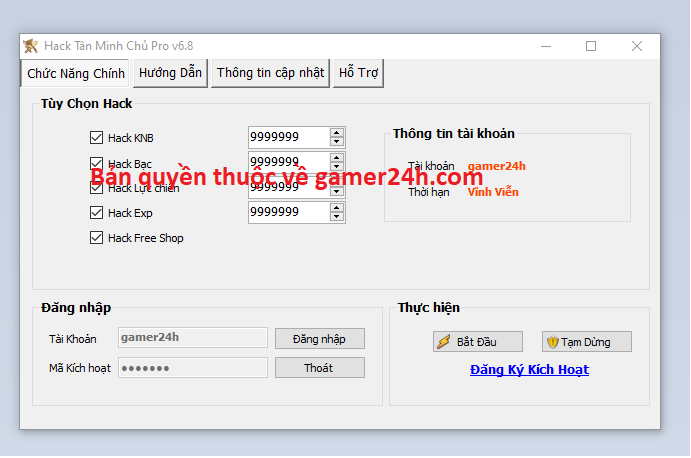 Hack Tân Minh Chủ miễn phí Tanmin10
