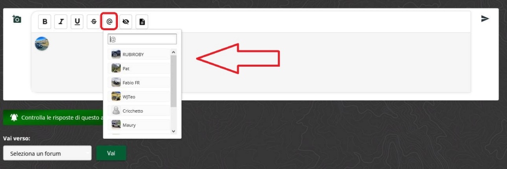 Taggare un utente all'interno di un post 10