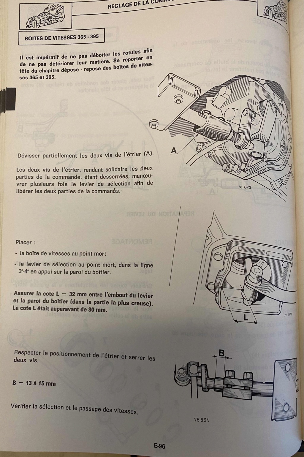 marche arrière ne passe pas. Reglag10