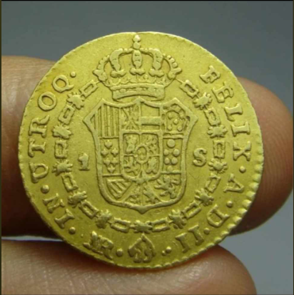 Valoración 1: 1 escudo Carlos III 1775 / Nuevo Reino R10