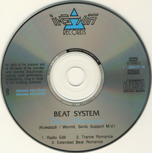 Beat System - Dance Romance (CDM, nsania Records – I 250171 W) (Germany, 1994) - [Post. 17.11.24] Cd53