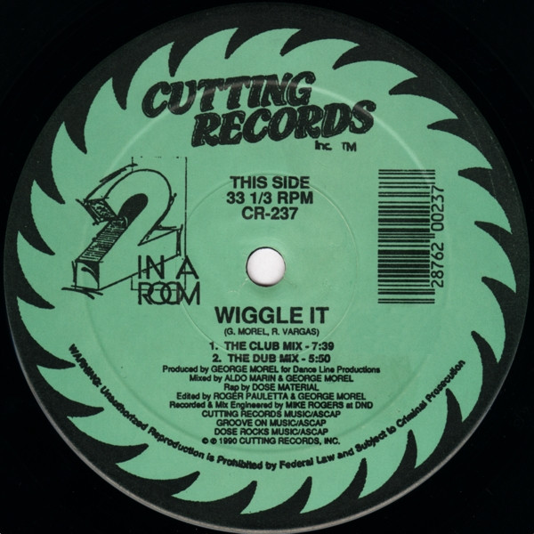 2 In A Room - Wiggle It (12'', Cutting Records – CR-237) (USA, 1990) {Hip House} - [Post. 16.11.24] Vinil28